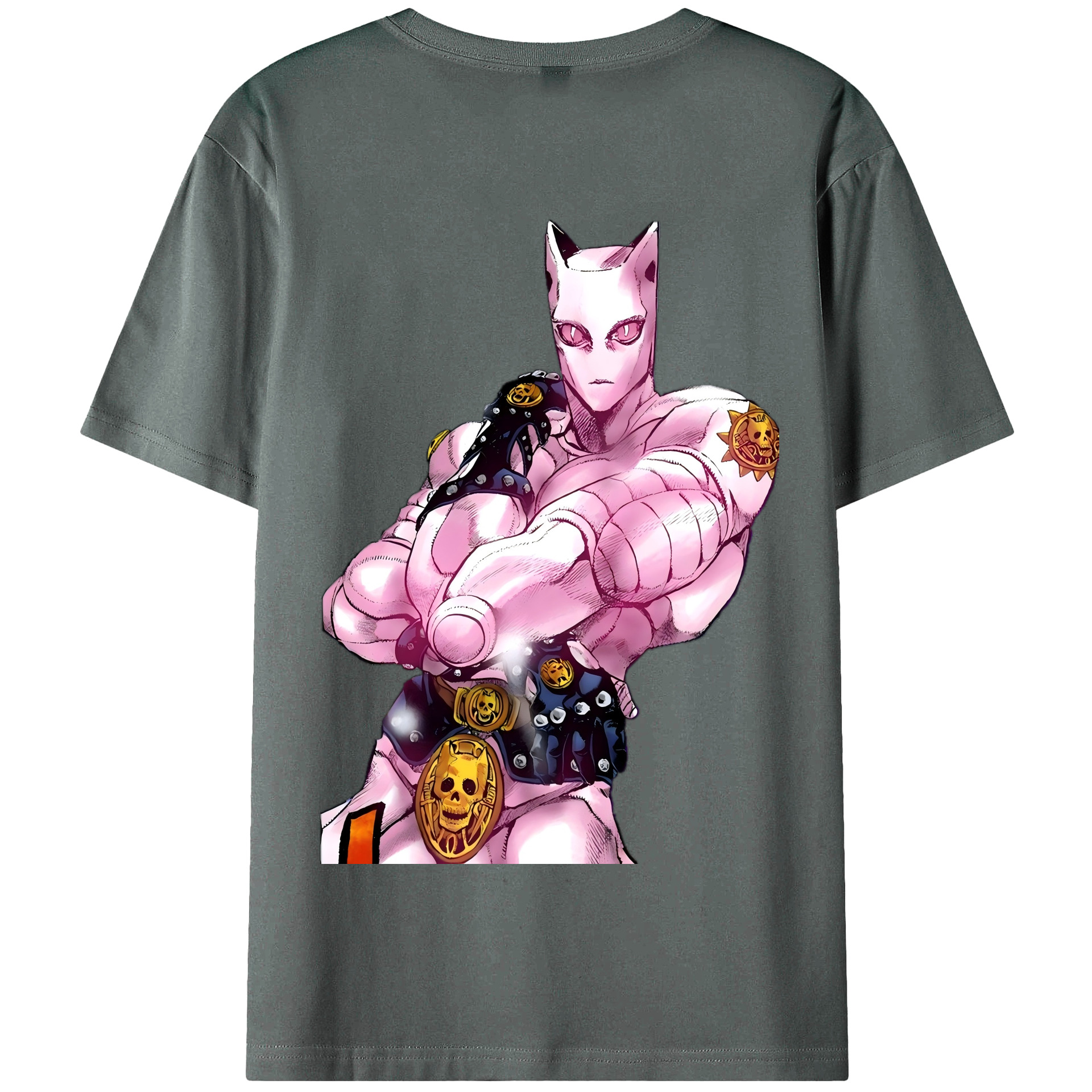 （画像用） ジョジョの奇妙な冒険 きら よしかげ JoJo's Bizarre Adventure Kira Yoshikage 綿100％半袖Tシャツ（背面プリント）